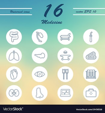 Medicine and health care thin icons set vector image