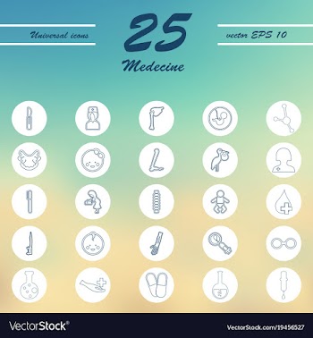 Medicine and health care thin icons set vector image