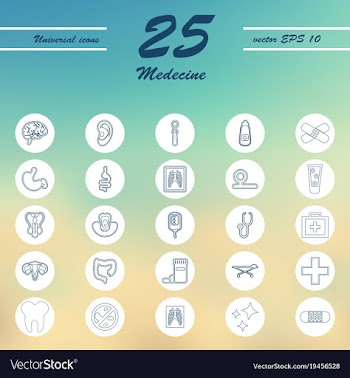Medicine and health care thin icons set vector image