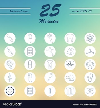 Medicine and health care thin icons set vector image