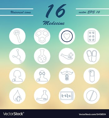 Medicine and health care thin icons set vector image