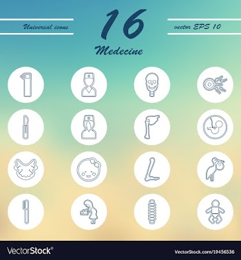 Medicine and health care thin icons set vector image