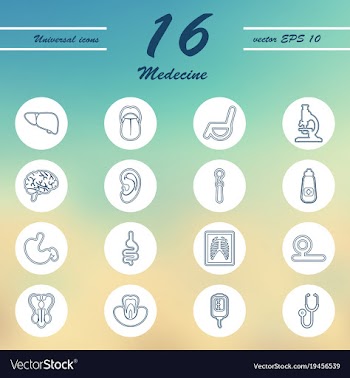 Medicine and health care thin icons set vector image