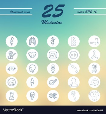 Medicine and health care thin icons set vector image