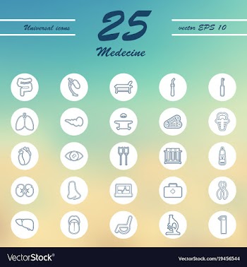 Medicine and health care thin icons set vector image