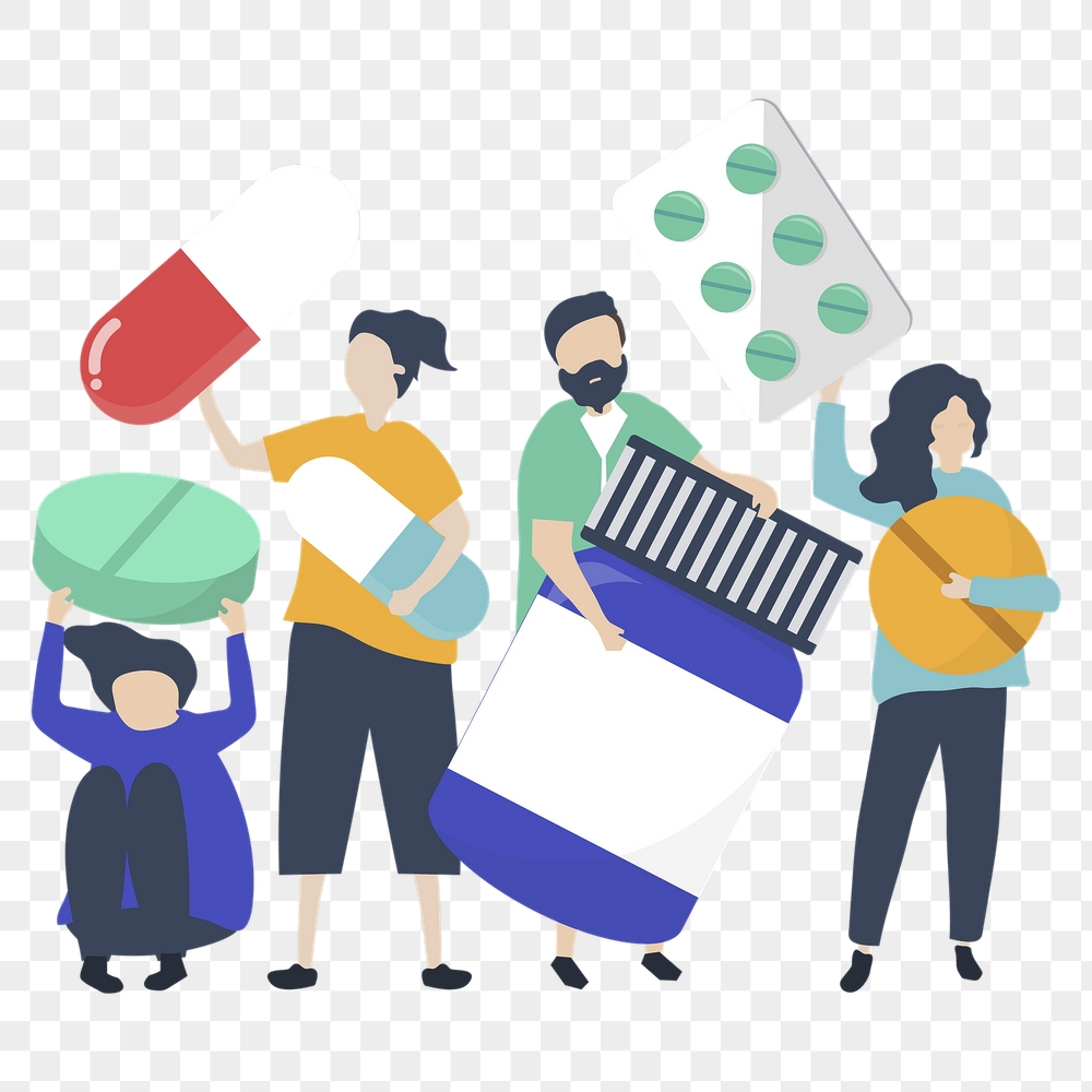 Medicine and patients png cartoon | Free PNG - rawpixel