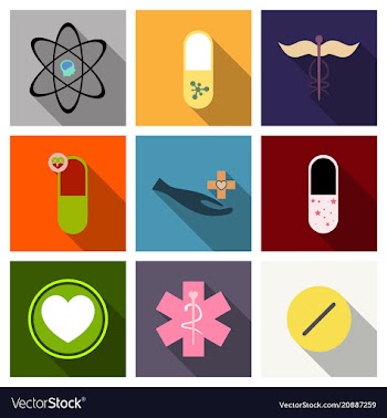 Medicine pharmacy hospital set of drugs with vector image