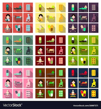 Medicine pharmacy hospital set of drugs with vector image
