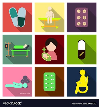 Medicine pharmacy hospital set of drugs with vector image