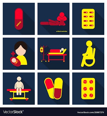 Medicine pharmacy hospital set of drugs with vector image