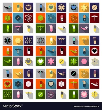 Medicine pharmacy hospital set of drugs with vector image
