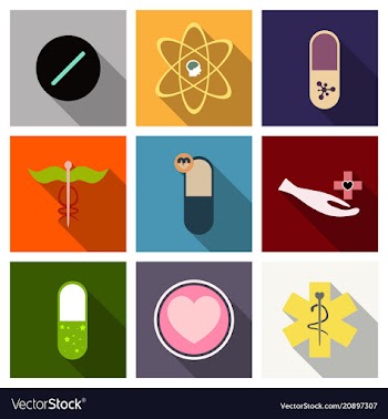 Medicine pharmacy hospital set of drugs with vector image