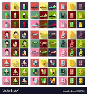 Medicine pharmacy hospital set of drugs with vector image