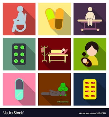 Medicine pharmacy hospital set of drugs with vector image