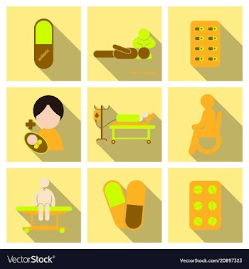 Medicine pharmacy hospital set of drugs with vector image