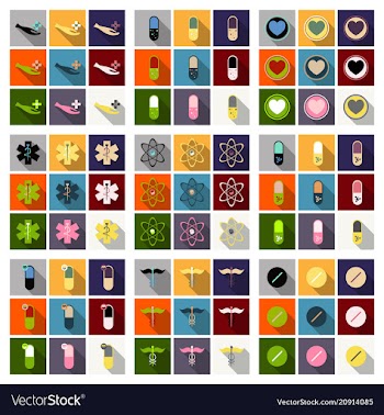 Medicine pharmacy hospital set of drugs with vector image