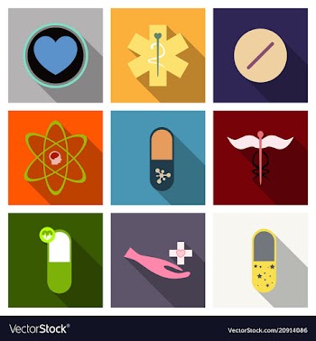 Medicine pharmacy hospital set of drugs with vector image