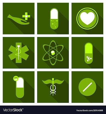 Medicine pharmacy hospital set of drugs with vector image
