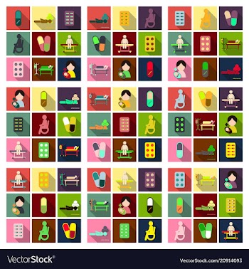 Medicine pharmacy hospital set of drugs with vector image
