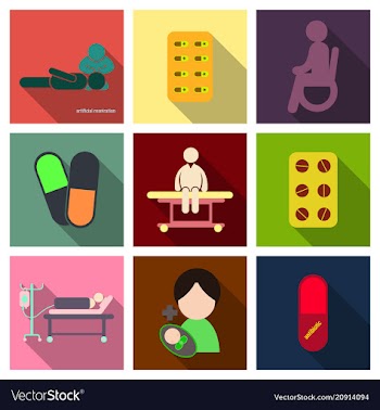 Medicine pharmacy hospital set of drugs with vector image