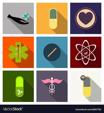Medicine pharmacy hospital set of drugs with vector image