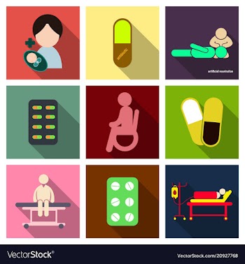 Medicine pharmacy hospital set of drugs with vector image