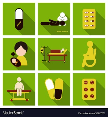 Medicine pharmacy hospital set of drugs with vector image