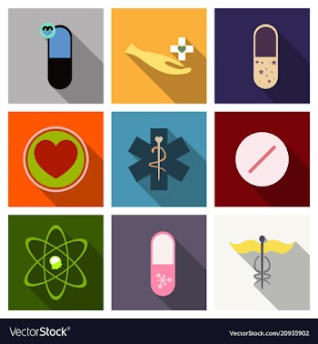 Medicine pharmacy hospital set of drugs with vector image