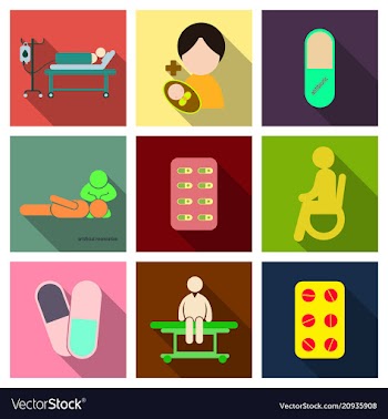 Medicine pharmacy hospital set of drugs with vector image
