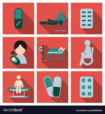 Medicine pharmacy hospital set of drugs with vector image