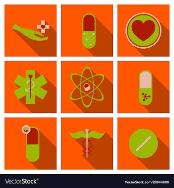 Medicine pharmacy hospital set of drugs with vector image