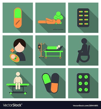 Medicine pharmacy hospital set of drugs with vector image