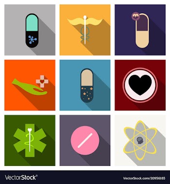 Medicine pharmacy hospital set of drugs with vector image