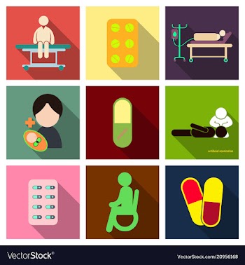 Medicine pharmacy hospital set of drugs with vector image