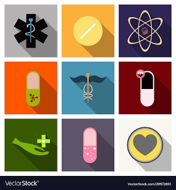 Medicine pharmacy hospital set of drugs with vector image