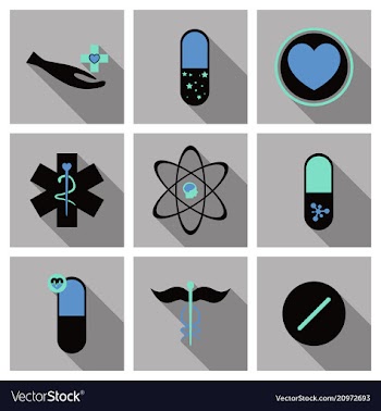 Medicine pharmacy hospital set of drugs with vector image
