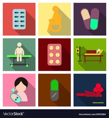 Medicine pharmacy hospital set of drugs with vector image