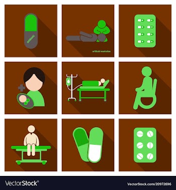 Medicine pharmacy hospital set of drugs with vector image