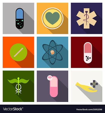 Medicine pharmacy hospital set of drugs with vector image