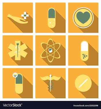 Medicine pharmacy hospital set of drugs with vector image