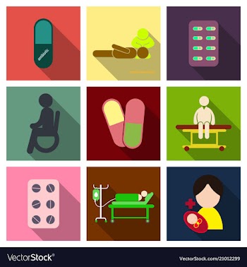 Medicine pharmacy hospital set of drugs with vector image
