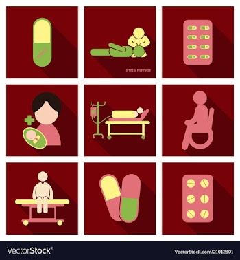 Medicine pharmacy hospital set of drugs with vector image