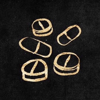 Medicine, pills sticker, gold aesthetic | Free PSD Illustration - rawpixel