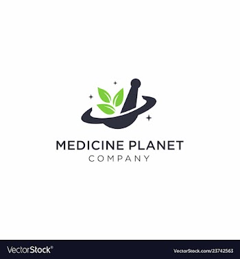 Medicine planet traditional drug logo icon vector image