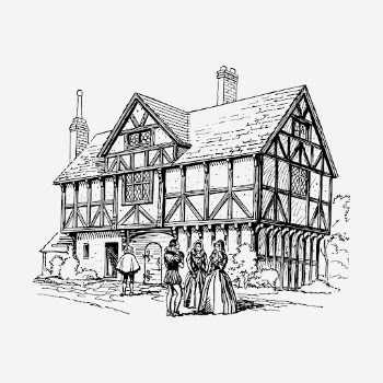Medieval building drawing, vintage architecture | Free PSD - rawpixel