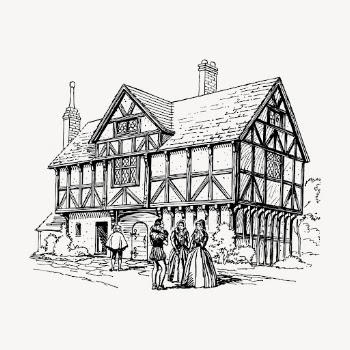 Medieval building drawing, vintage architecture | Free Vector - rawpixel