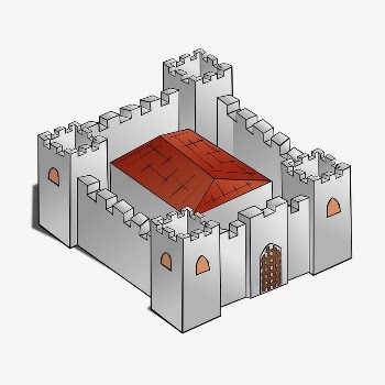 Medieval castle clipart, illustration vector. | Free Vector - rawpixel