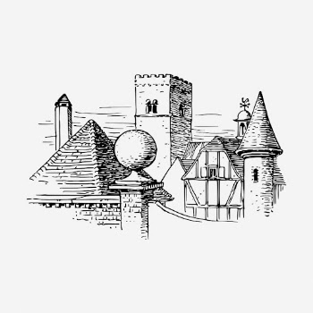 Medieval castle drawing, vintage architecture | Free Photo - rawpixel