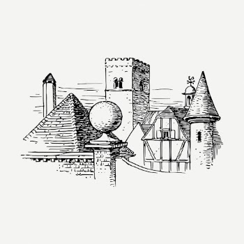 Medieval castle drawing, vintage architecture | Free PSD - rawpixel