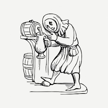 Medieval drinker collage element, beer | Free PSD Illustration - rawpixel